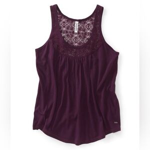 Lace Yoke Knit Tank From Aeropostale